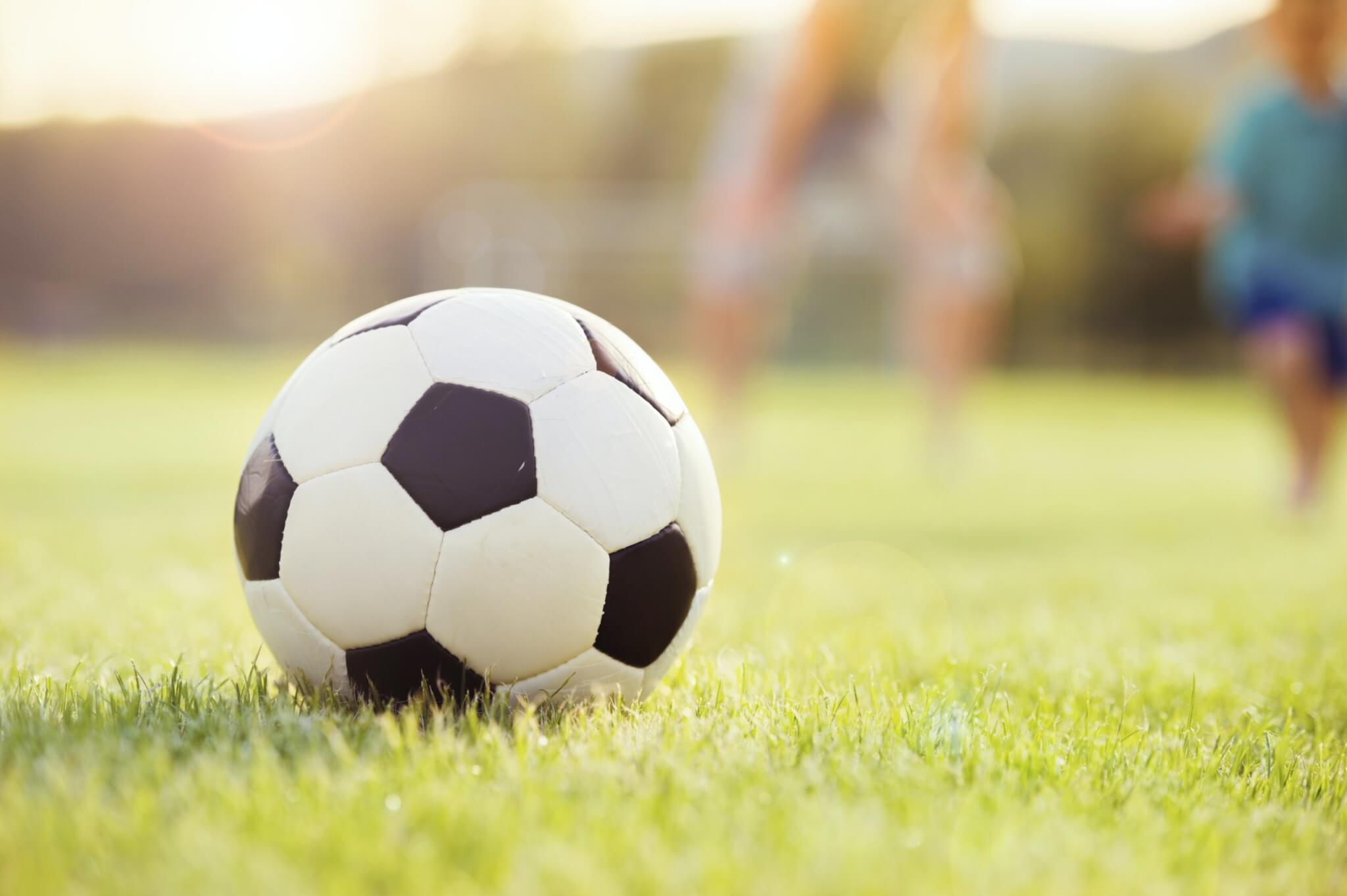 Soccer ball on the grass