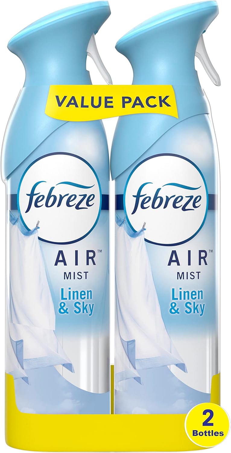 Febreze Odor-Fighting Air Freshener, Linen & Sky, 8.8 Ounce - 2 Count (Pack of 1)