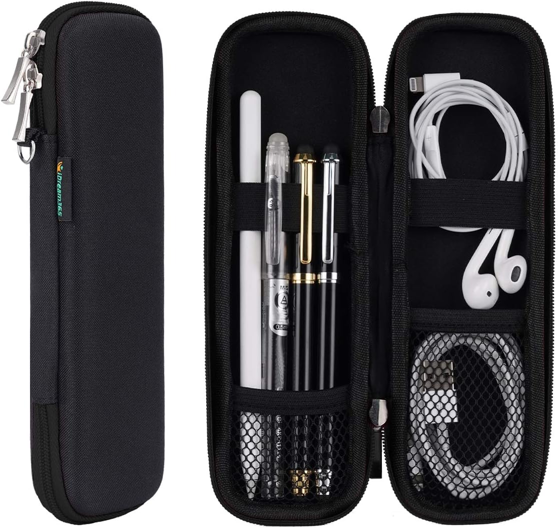 iDream365 Apple Pencil Case Holder,Slim EVA Carrying Case/Bag/Pouch/Holder for Apple Pencils,Executive Fountain Pen,Ballpoint Pen,Stylus Touch Pen-Black