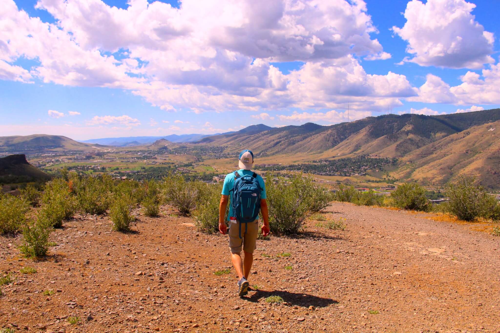 Someone hiking North Table Mountain, Colorado