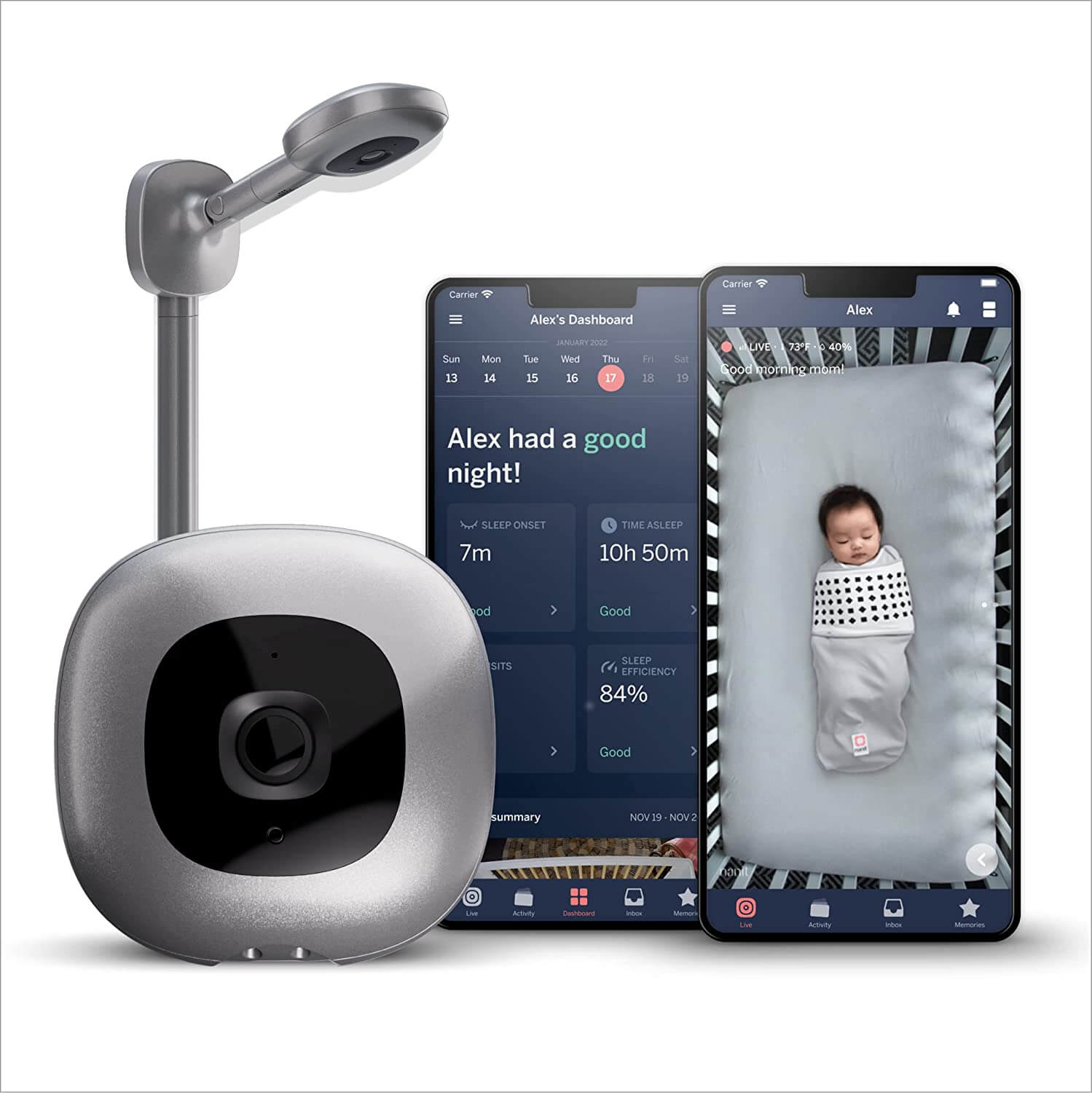 baby monitor camera and screen on phone