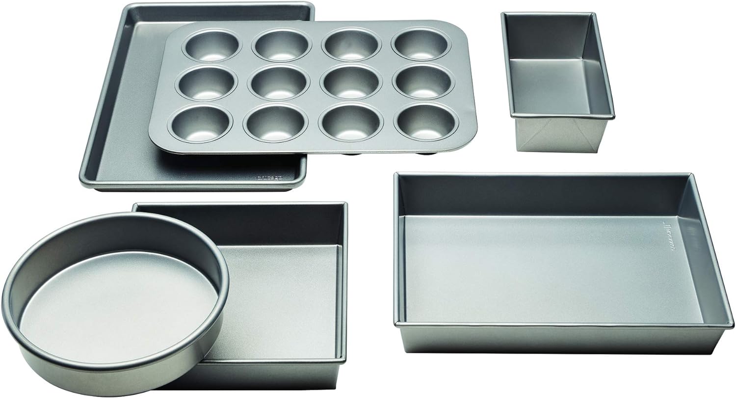 Chicago Metallic Commercial II Non-Stick 6-Piece Bakeware Set, Silver Size:6-Piece Set