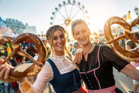 Two women at an Oktoberfest in Germany