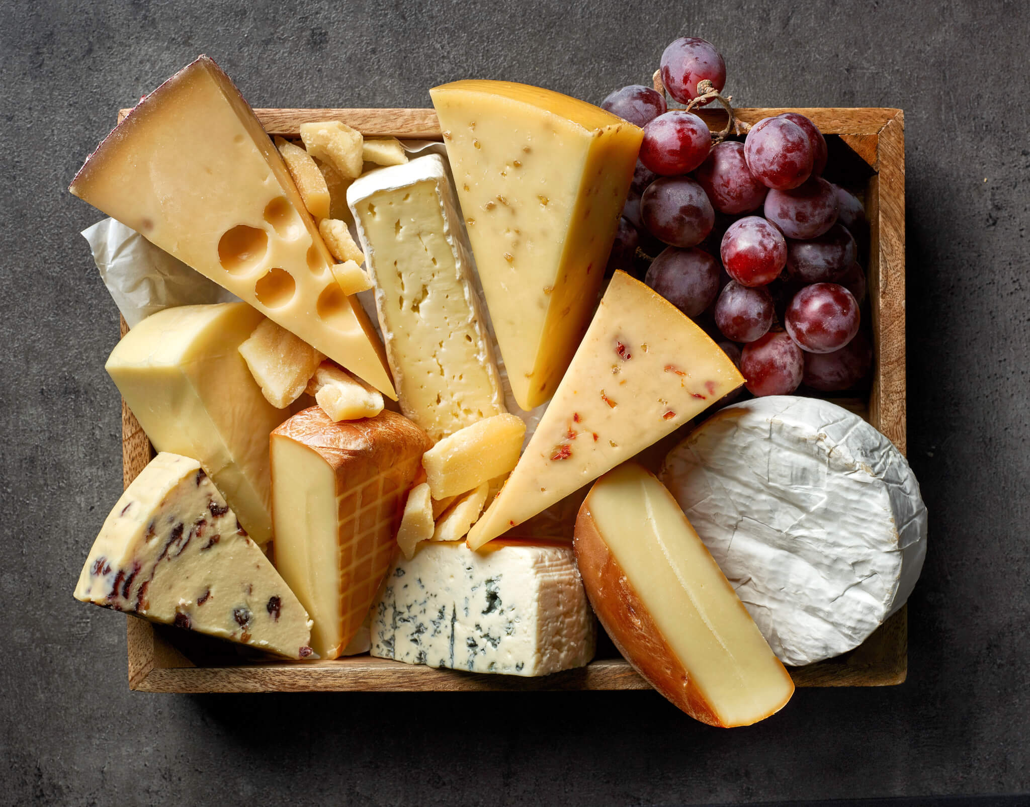 Various types of cheese