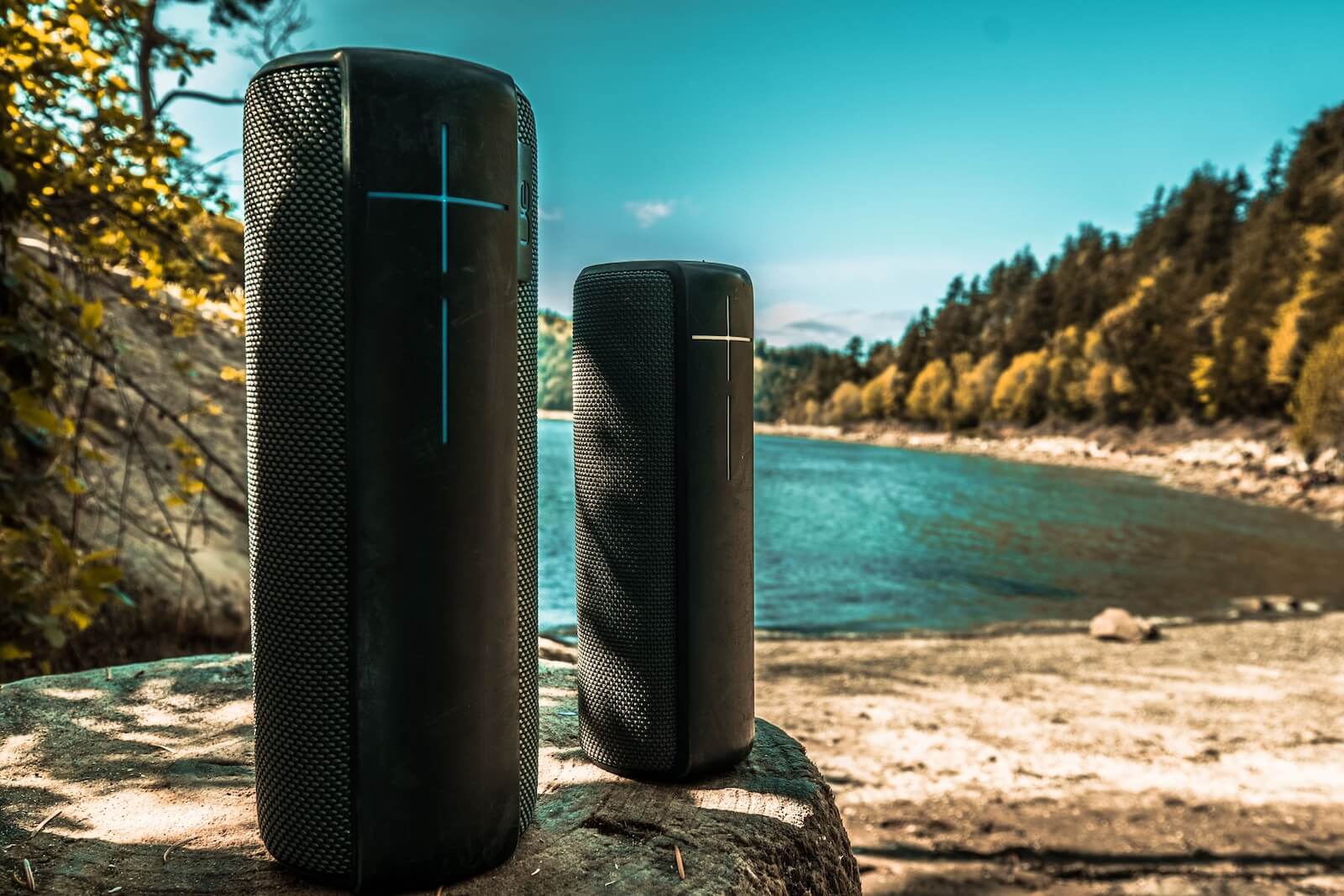 UE Boom Speakers on the beach