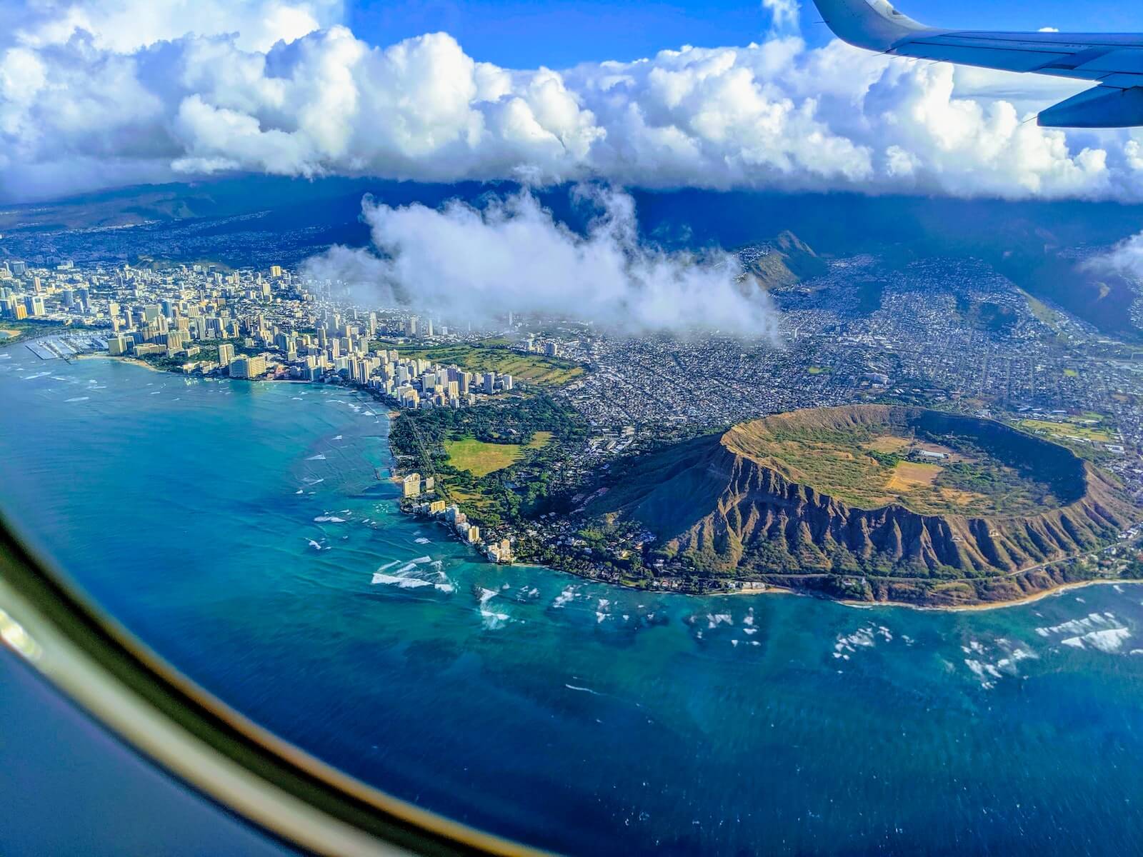Diamond Head, Honolulu seen from above